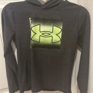 Under Armour Kids' Gray Hoodie with Lime Logo